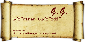 Günther Győző névjegykártya